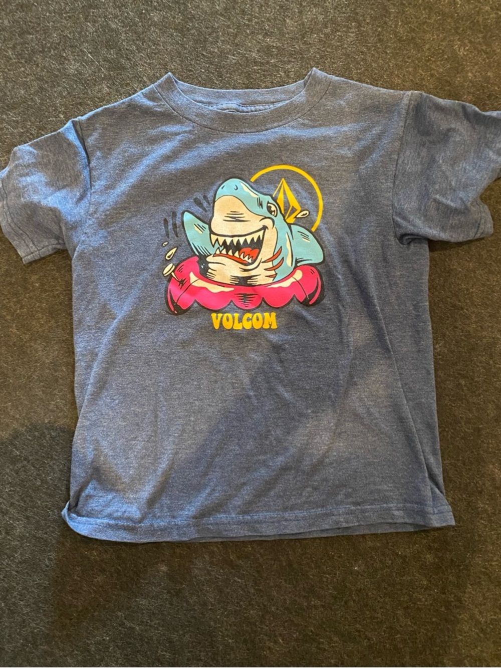 Volcom Blue Kids' Shark Tee with Pink Float